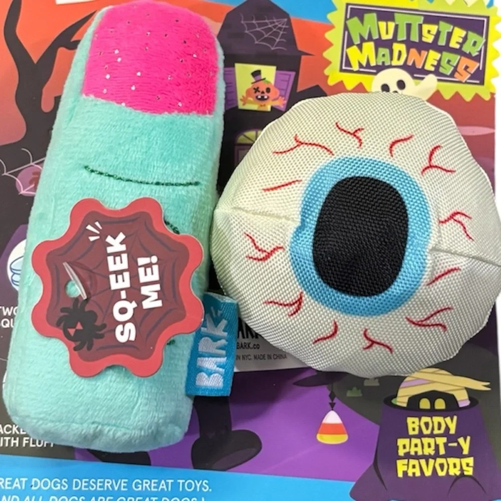 Bark Box Dog Toys Halloween Muttster‎ Madness, Body Part-Y Favors, XS-S NWT